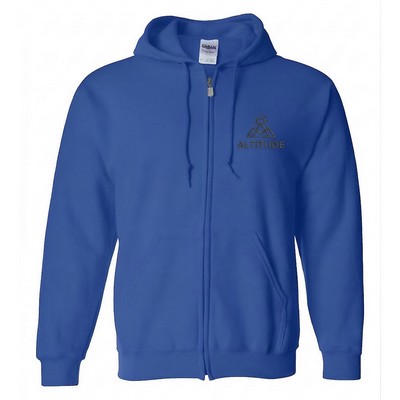 Embroidered Full-Zip Hoodie Fleece Blend