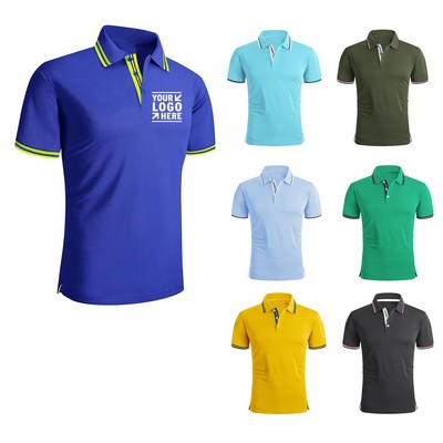 Men's Short Sleeve Breathable Athletic Golf Polo T-Shirt