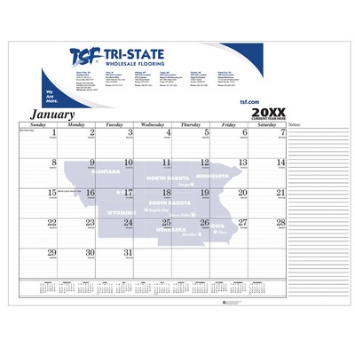 Desk Pad Calendar Gummed at Head or Foot