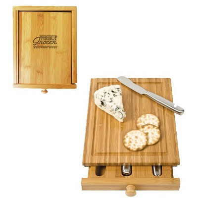 Bamboo Cheese Tools Case w/Cutting Board (3 Tools)