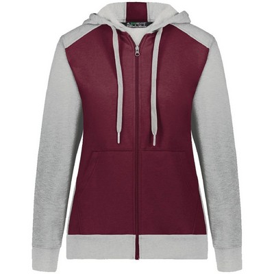 Augusta Sportswear Women's Eco Revive™ Three-Season Triblend Fleece Full-Zip Hooded Sweatshirt - 690