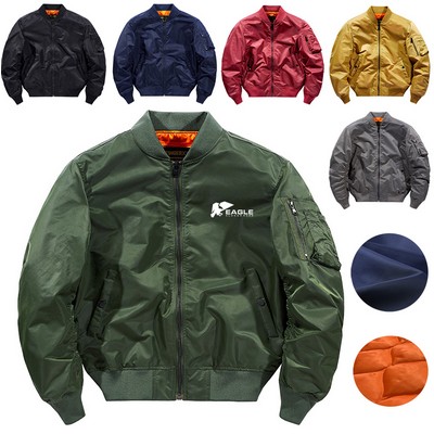 Men's Jacket Embroidery Nylon MA 1 Flight Custom Bomber Jacket for Men