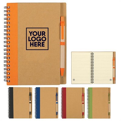 Eco-Inspired Spiral Notebook & Pen